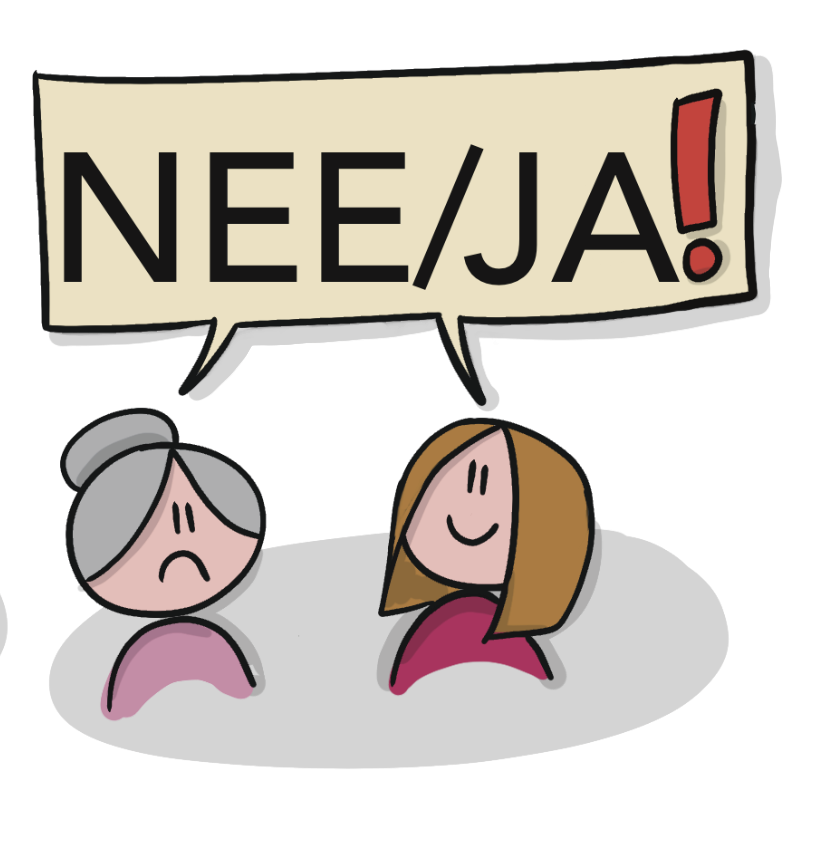 Illustratie bewoner stemt niet in met een maatregel en de eerse contactpersoon wel