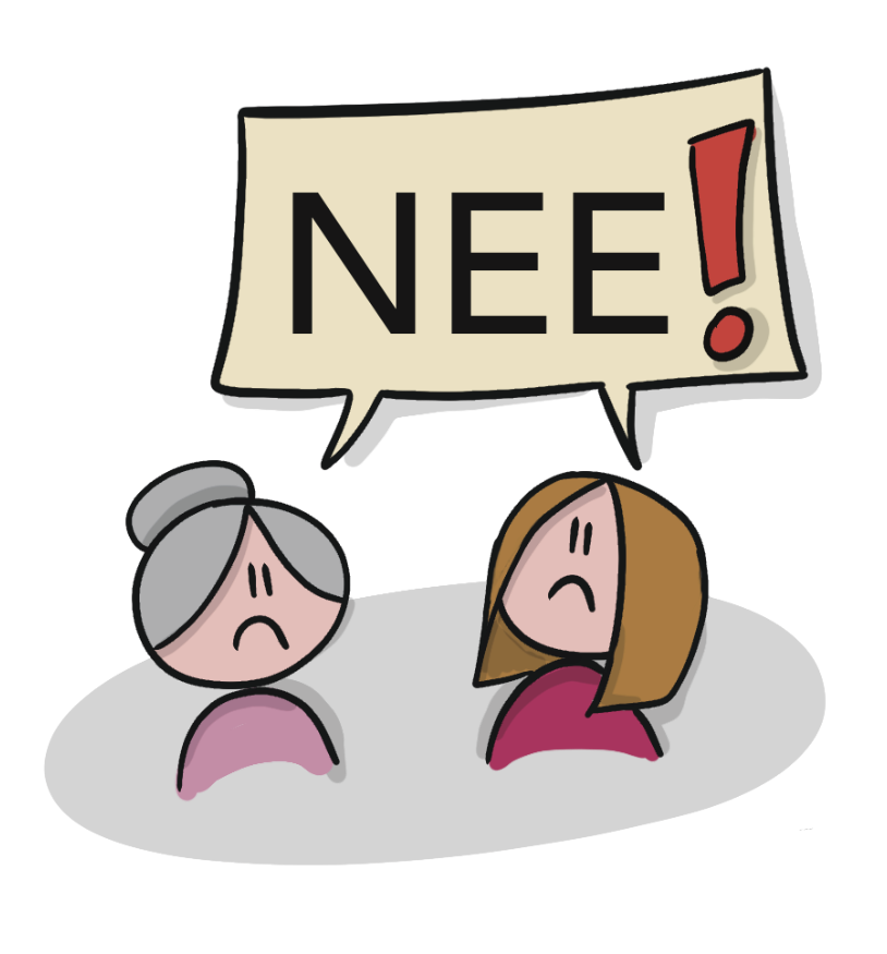 Illustratie bewoner en eerste contactpersoon stemmen allebei niet in met een maatregel